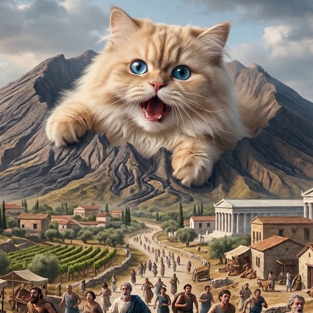 The mountain above Pompeii, shortly before the end, with the real culprit