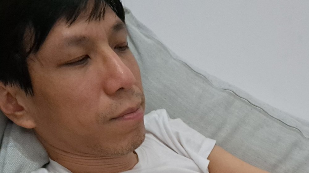 The star of the show, at home on the sofa. He has no idea.